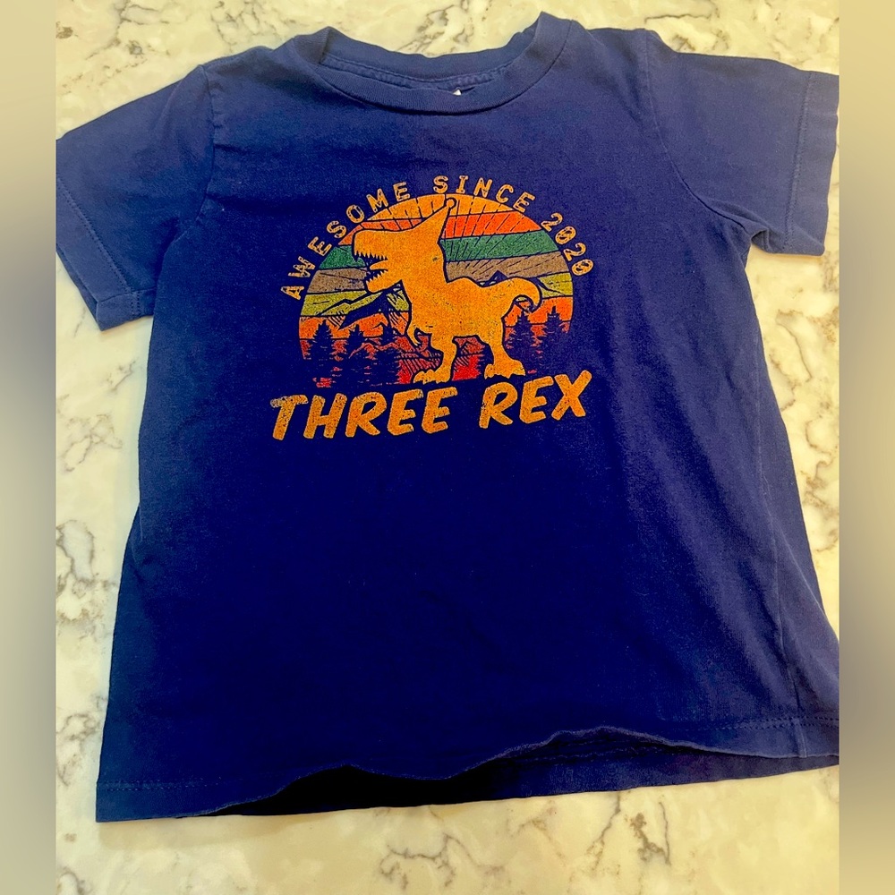 3 year old Birthday T-Shirt. ThreeRex Awesome since 2020 kid tshirt